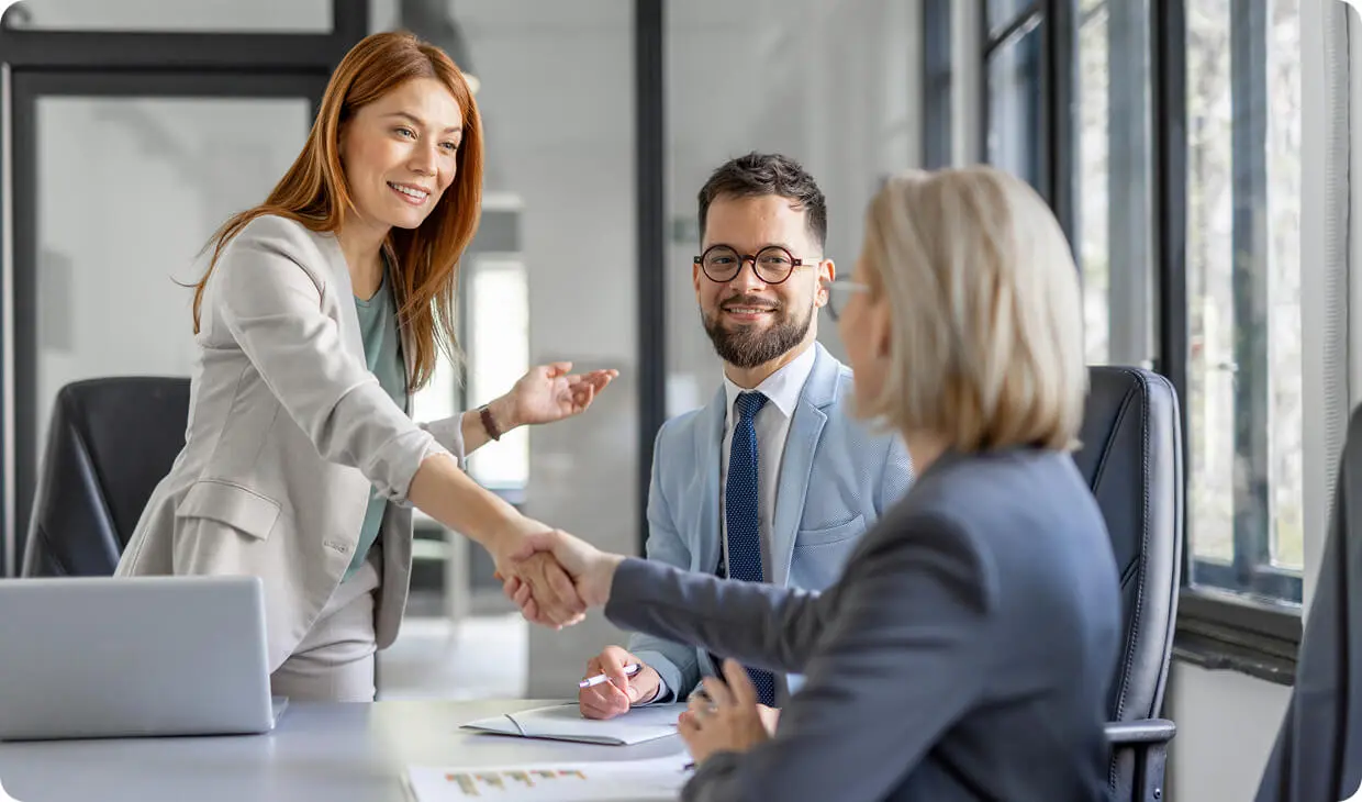 Business meeting handshake