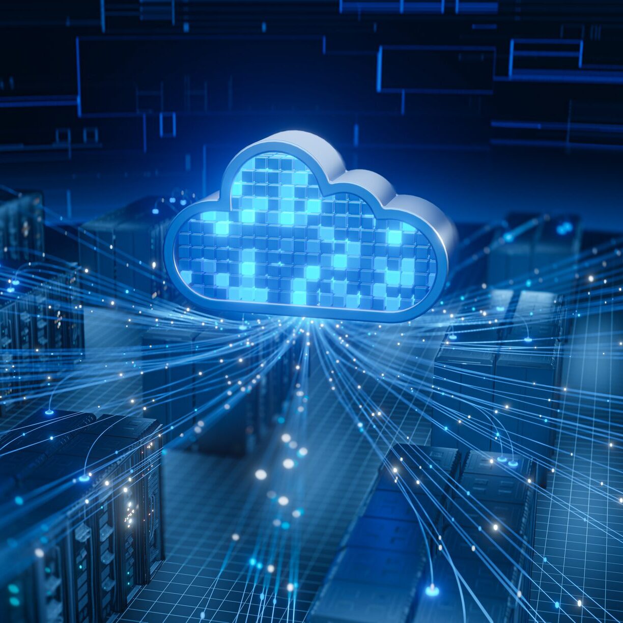 Cloud computing data center with network connections